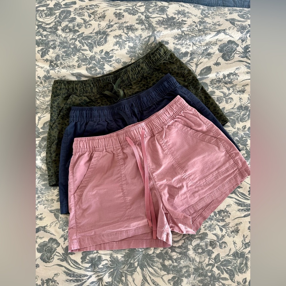 Title nine Athletic Shorts - set of 3 - Pink and Blue and Green - Small